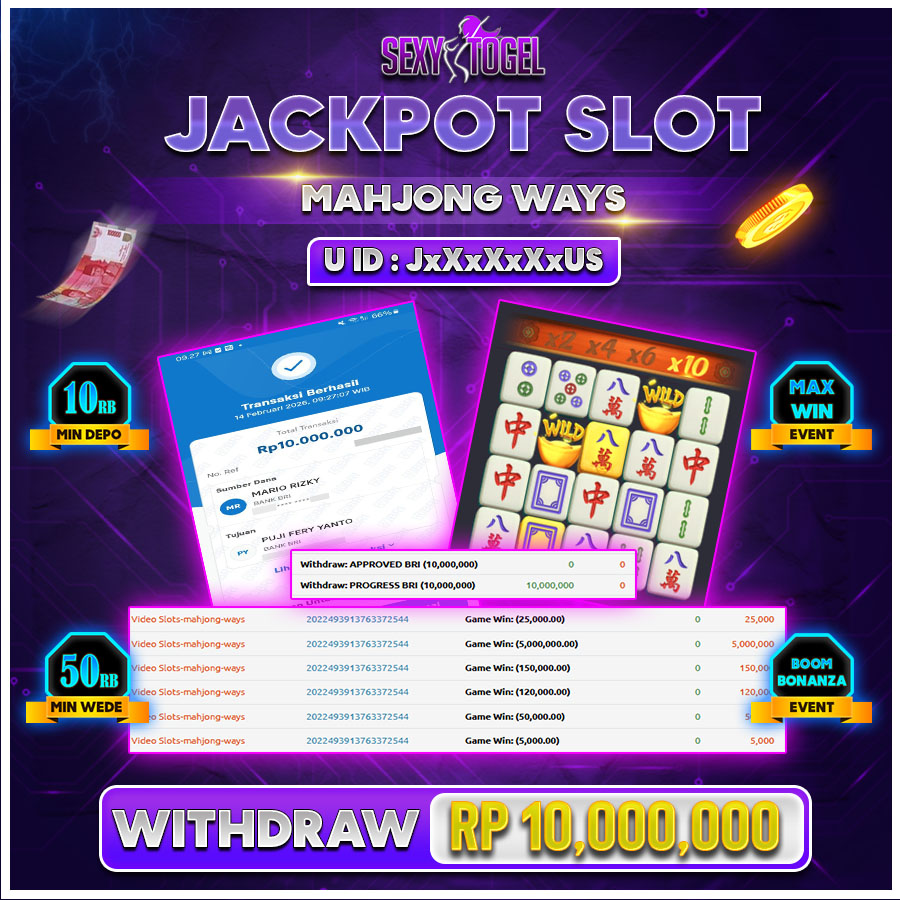 SEXYTOGEL JACKPOT SLOT MAHJONG WAYS Rp.10.000.000.,-LUNASs